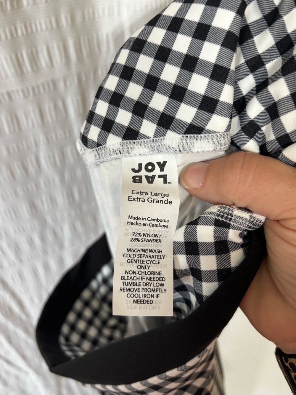 NWT JoyLab Black & White Gingham High-Waist Leggings Sz XL - Picture 7 of 7